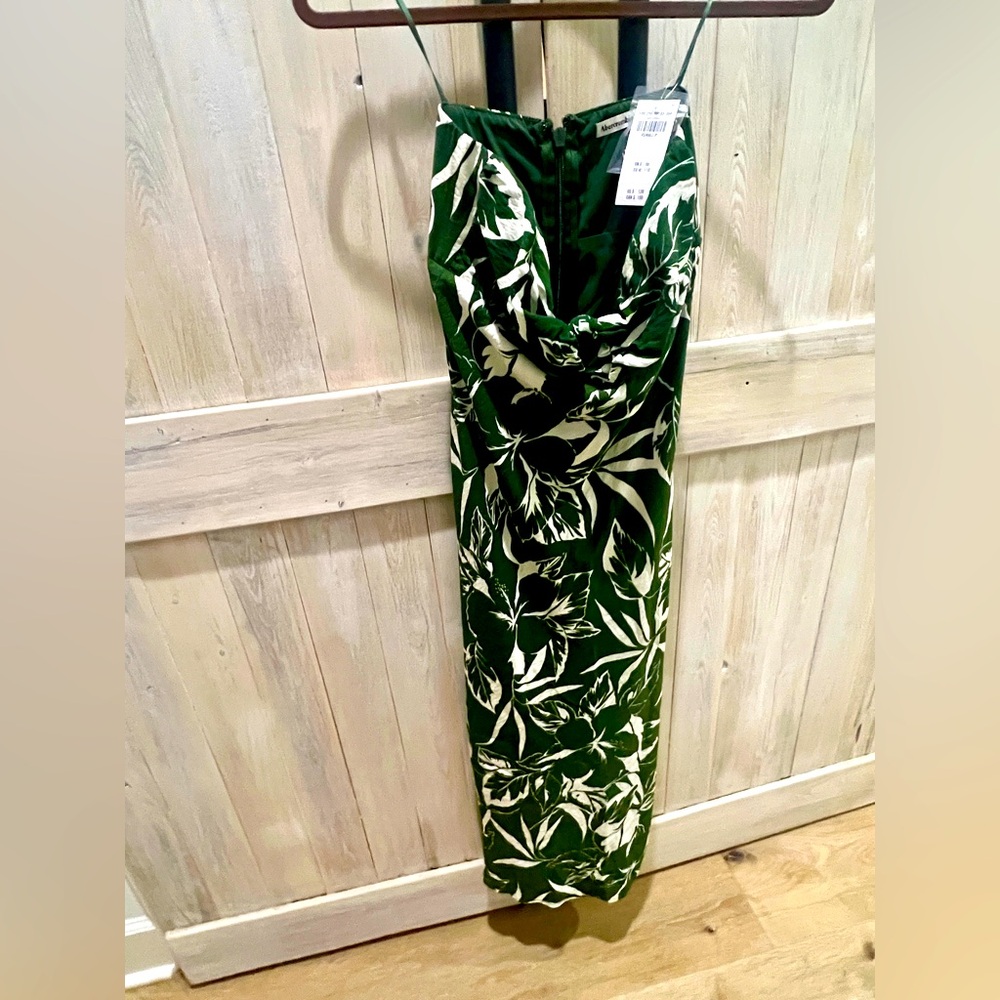 Green and White Floral Maxi Dress